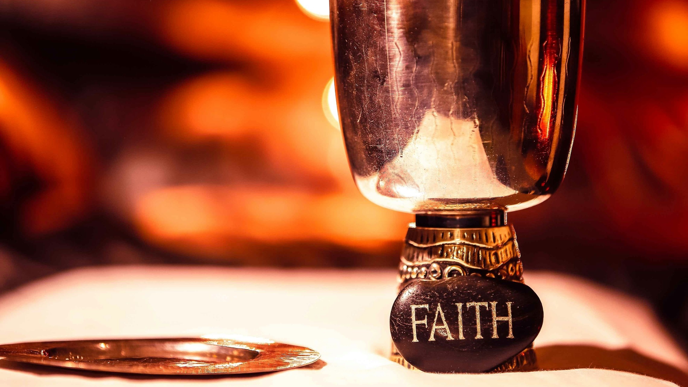 Cup bearing word Faith