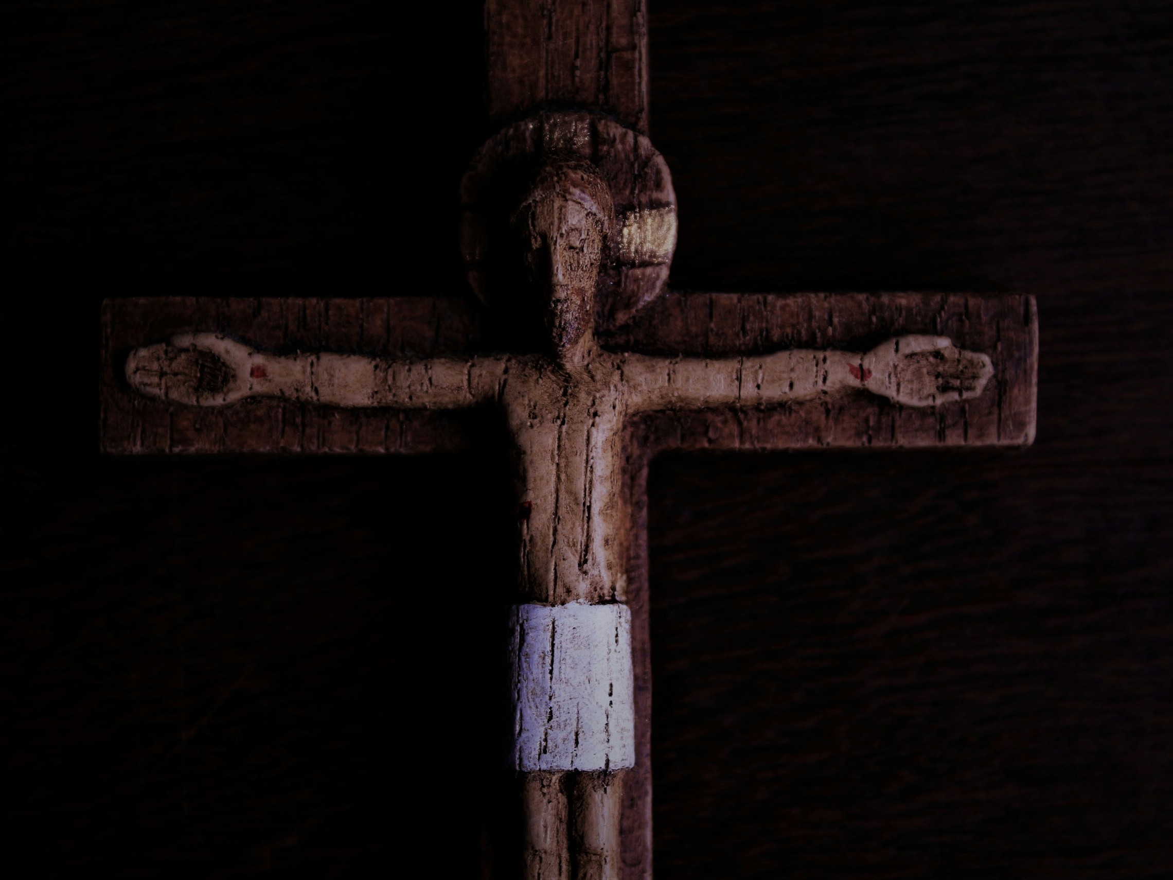 Medieval wooden crucifix