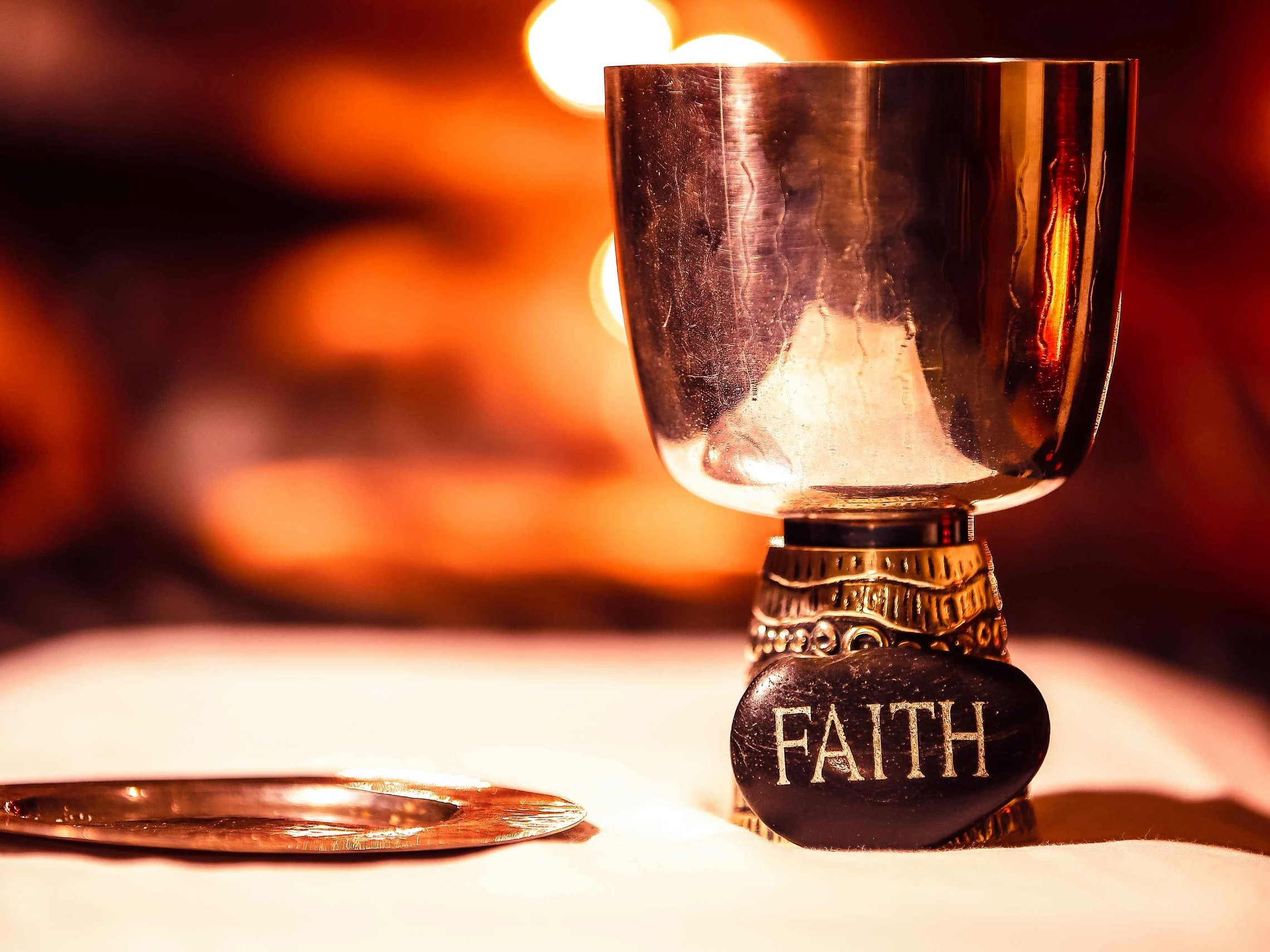 Cup bearing word Faith